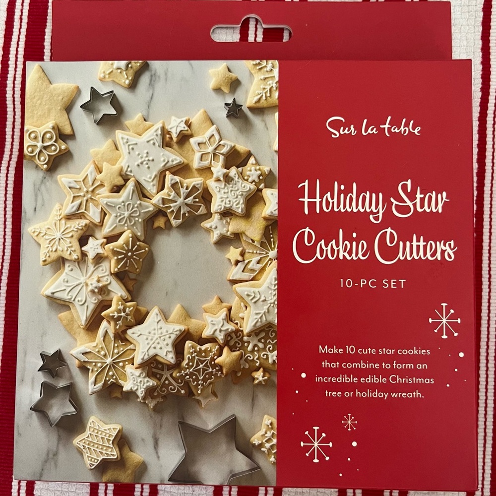 Sur La Table Holiday Star Cookie Cutters - Gold and White